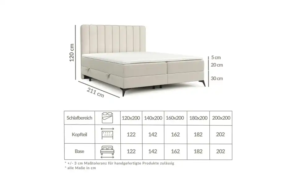 maison de rêve Boxbett mit Stauraum, Bemaßung