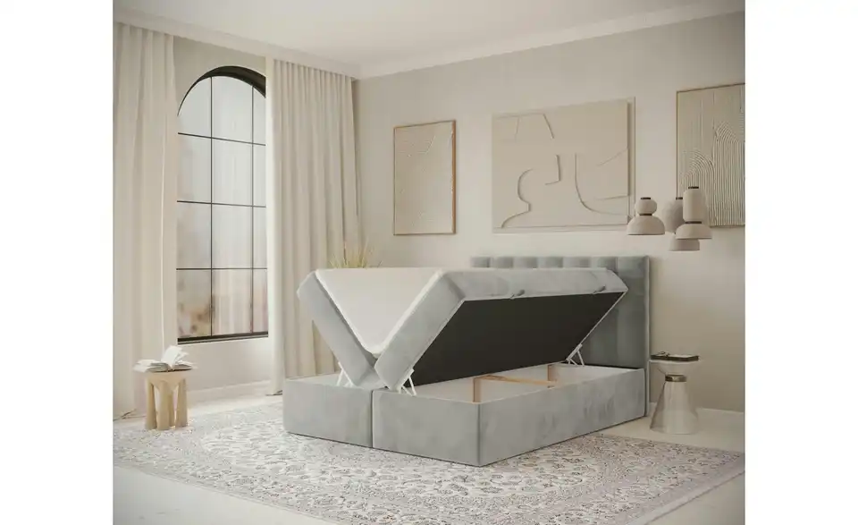 Boxbett mit Stauraum, in Wohnsituation