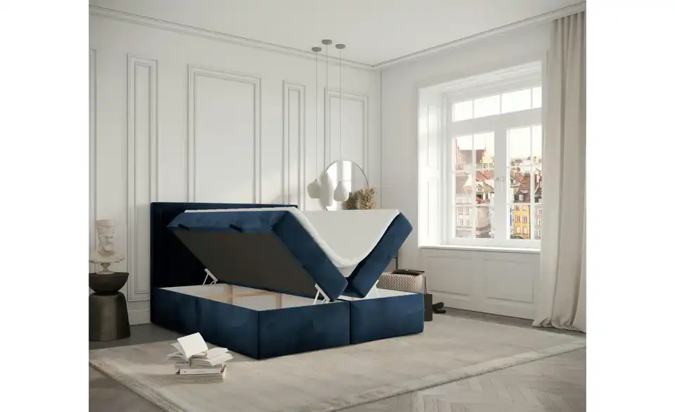 Boxbett mit Stauraum, in Wohnsituation