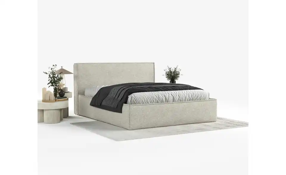 Polsterbett mit Stauraum, in Wohnsituation