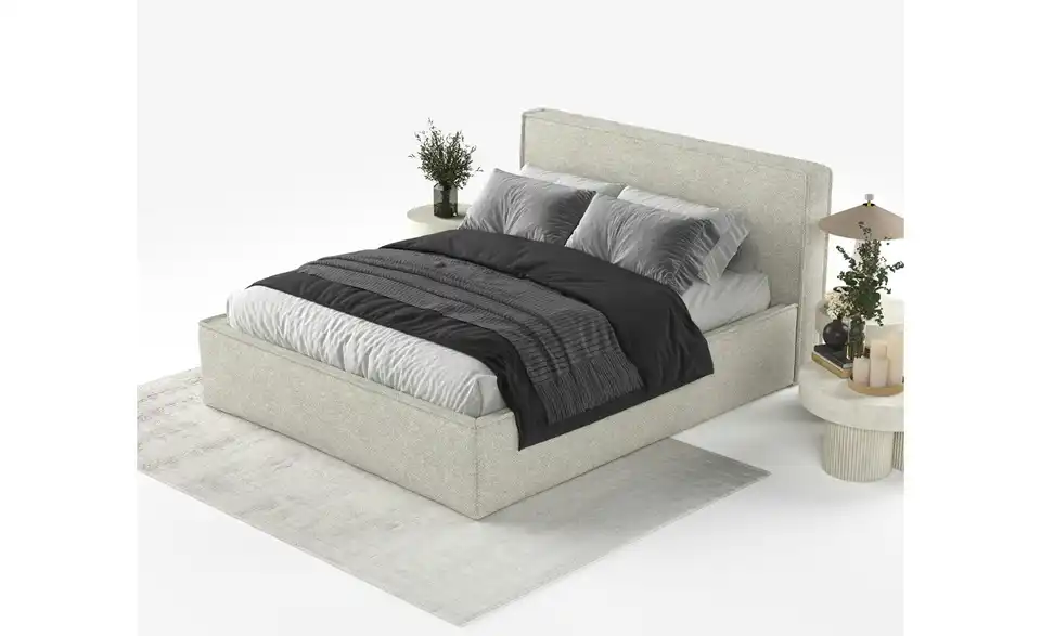 Polsterbett mit Stauraum, in Wohnsituation