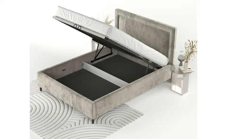 Polsterbett mit Stauraum, in Wohnsituation