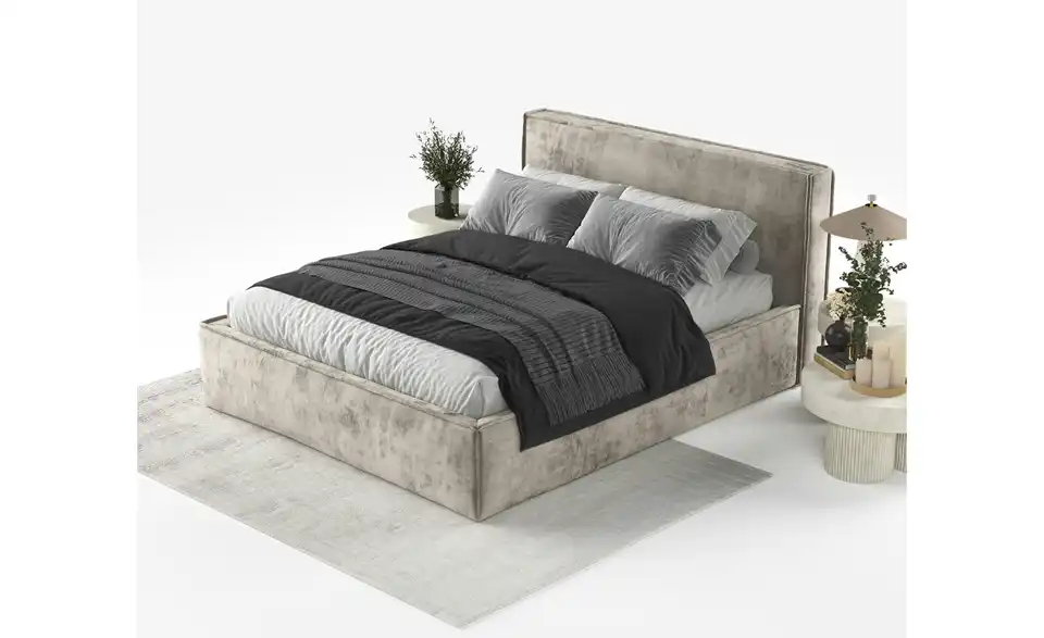 Polsterbett mit Stauraum, in Wohnsituation