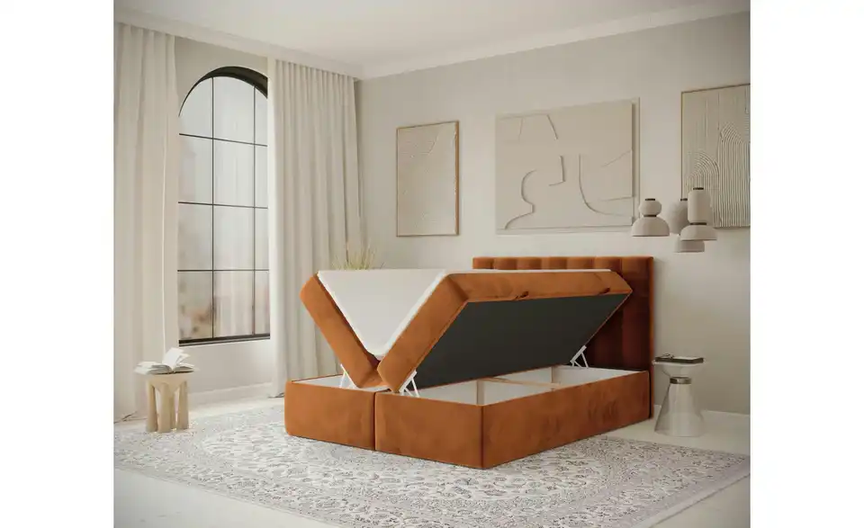 Boxbett mit Stauraum, in Wohnsituation