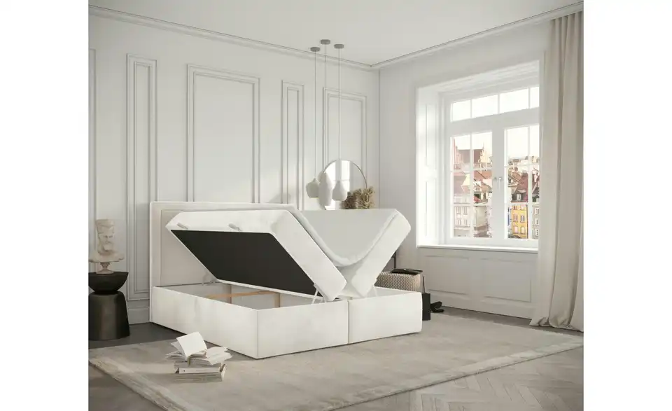 Boxbett mit Stauraum, in Wohnsituation