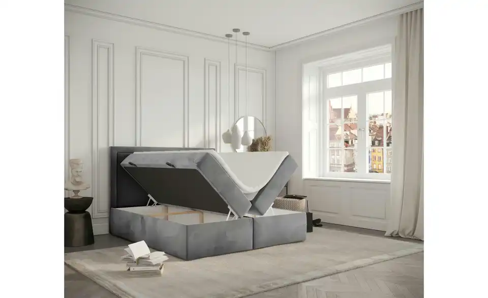 Boxbett mit Stauraum, in Wohnsituation