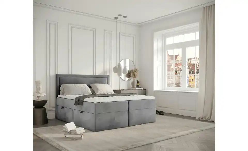 Boxbett mit Stauraum, in Wohnsituation