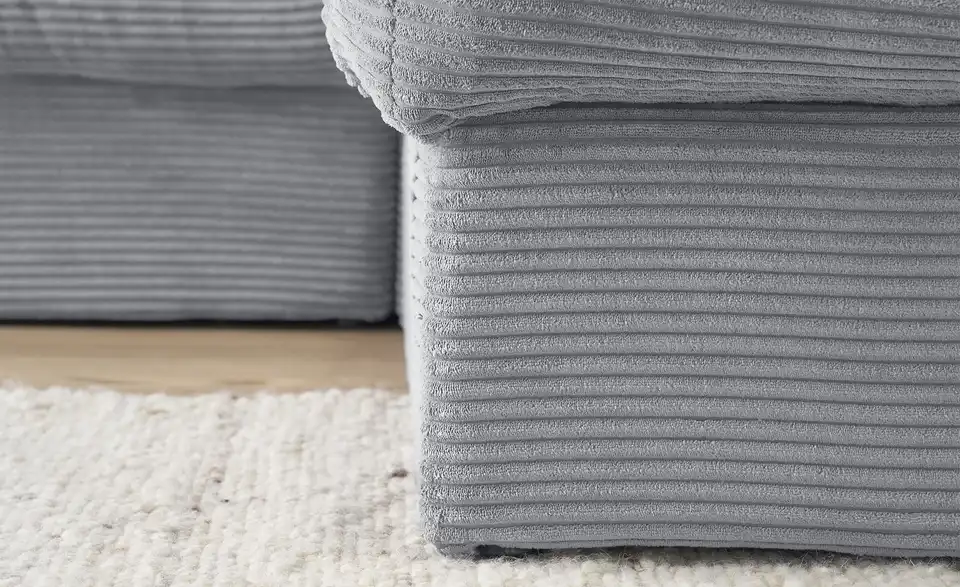 smart Ecksofa Lianea in modernem Cord, Detailansicht