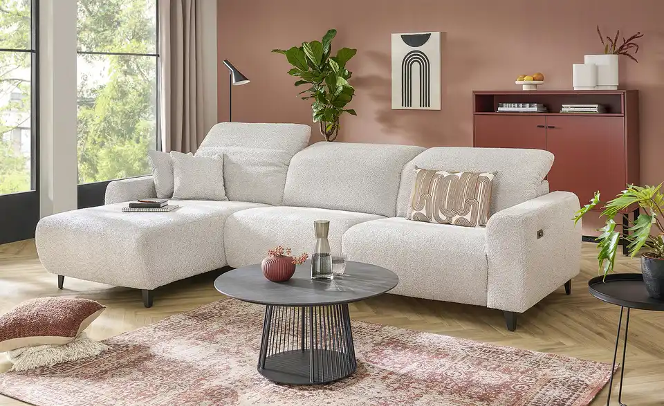 uno Ecksofa Viborg mit Kopfteilverstellung, in Wohnsituation
