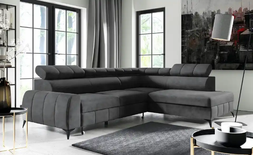 Ecksofa Lima mit Schlaffunktion, in Wohnsituation