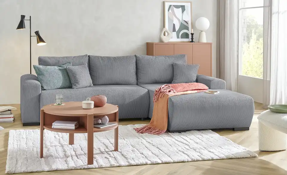 Ecksofa Nelly mit Schlaffunktion, in Wohnsituation