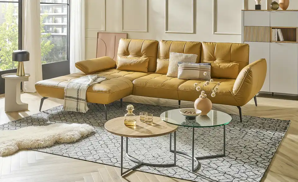 vito Ecksofa Ticona aus Leder, in Wohnsituation