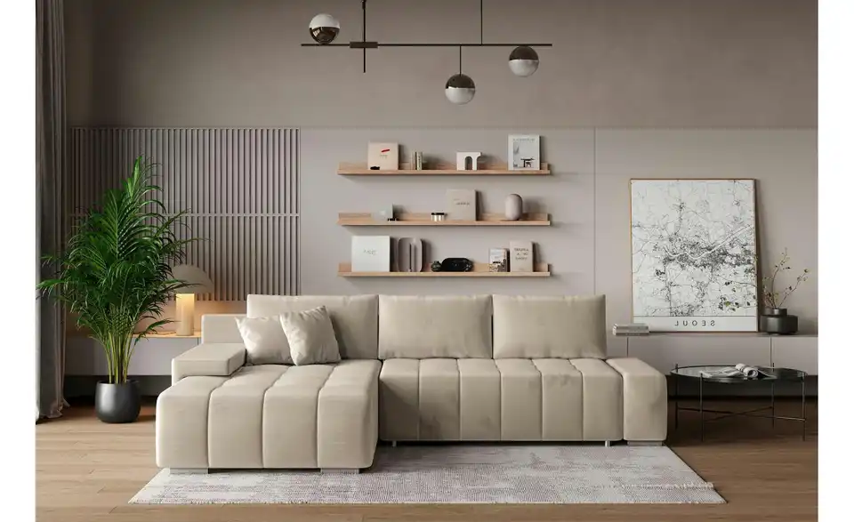 MASSENO Ecksofa Alese mit Schlaffunktion, in Wohnsituation