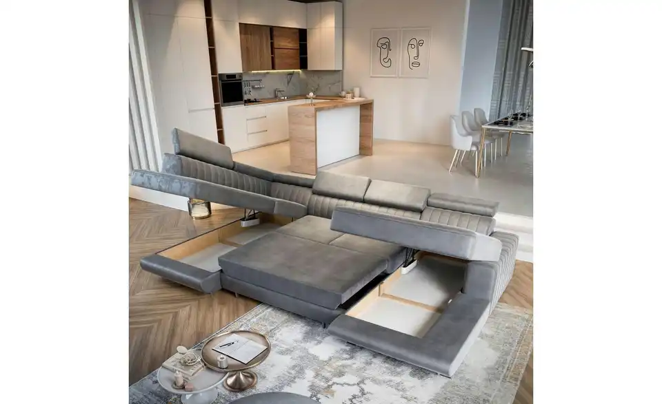 MASSENO Wohnlandschaft Siena mit Schlaffunktion, Funktionsansicht