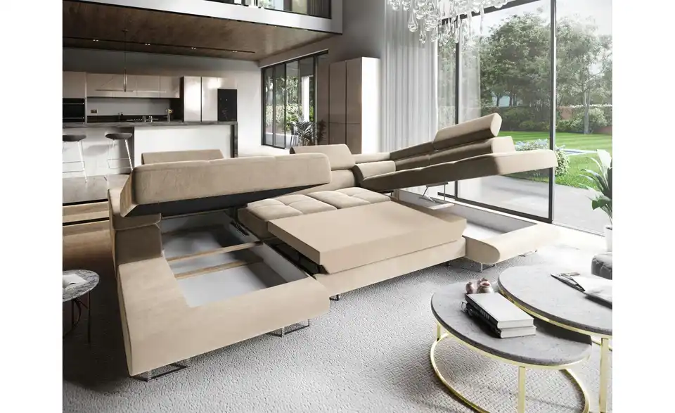 MASSENO Wohnlandschaft Casone mit Schlaffunktion, Funktionsansicht