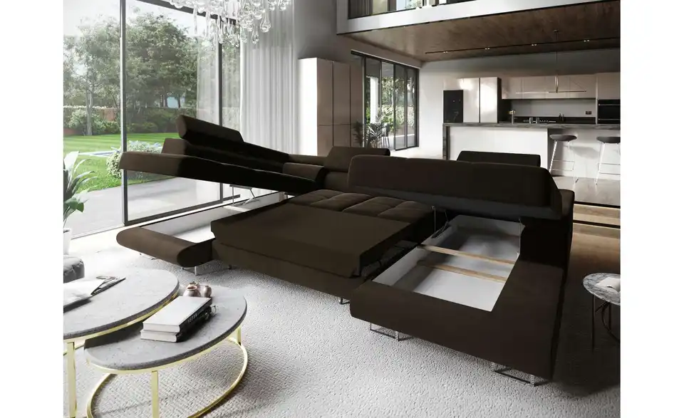 MASSENO Wohnlandschaft Casone mit Schlaffunktion, Funktionsansicht