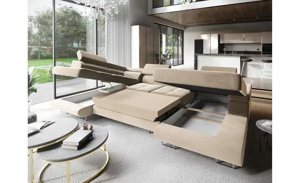 MASSENO Wohnlandschaft Casone mit Schlaffunktion, Funktionsansicht