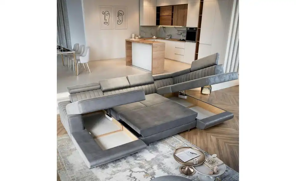 MASSENO Wohnlandschaft Siena mit Schlaffunktion, Funktionsansicht