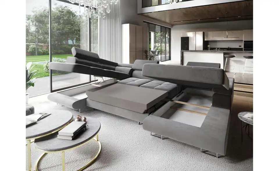 MASSENO Wohnlandschaft Casone mit Schlaffunktion, Funktionsansicht