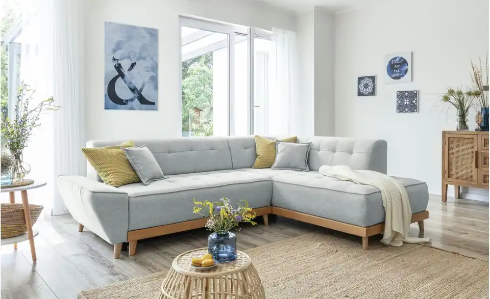 Miuform Ecksofa Dazzling Daisy mit Schlaffunktion, in Wohnsituation