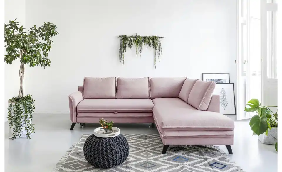 Miuform Ecksofa Charming Charlie mit Schlaffunktion, in Wohnsituation