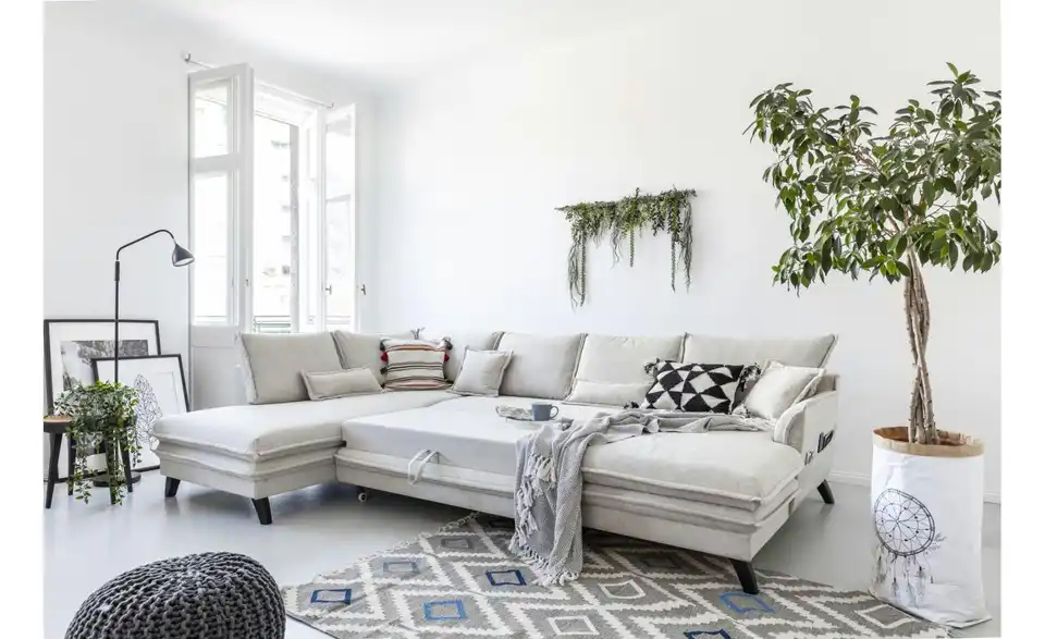 Miuform Wohnlandschaft Charming Charlie mit Schlaffunktion, in Wohnsituation