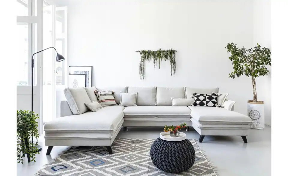 Miuform Wohnlandschaft Charming Charlie mit Schlaffunktion, in Wohnsituation