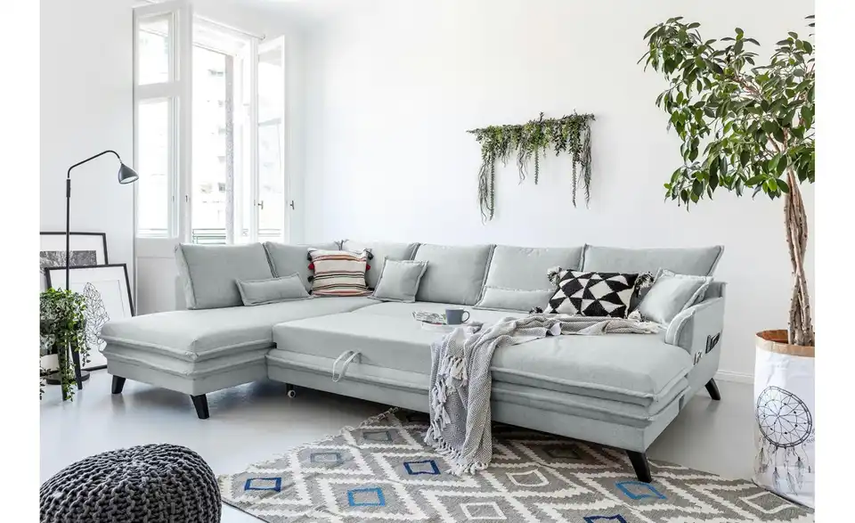 Miuform Wohnlandschaft Charming Charlie mit Schlaffunktion, in Wohnsituation