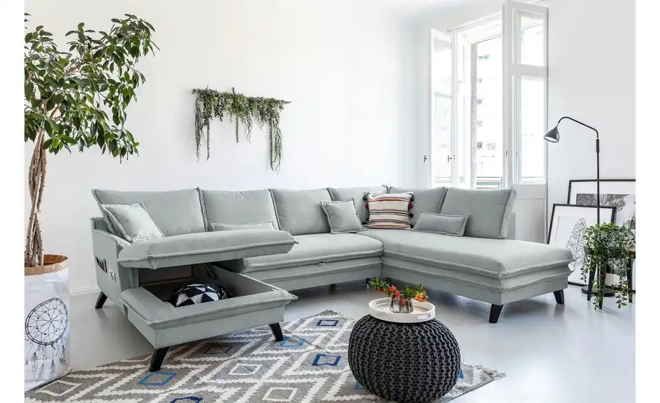 Miuform Wohnlandschaft Charming Charlie mit Schlaffunktion, in Wohnsituation