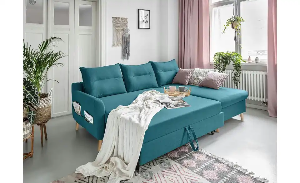 Miuform Ecksofa Stylish Stan mit Schlaffunktion, in Wohnsituation