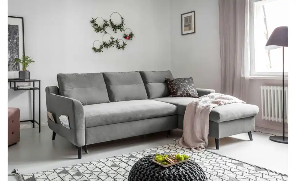 Miuform Ecksofa Stylish Stan mit Schlaffunktion, in Wohnsituation