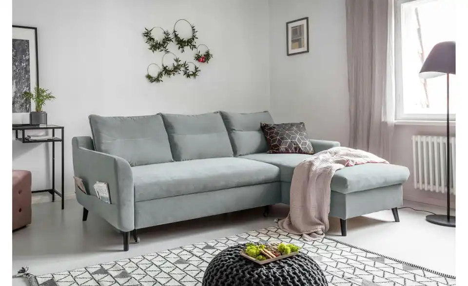 Miuform Ecksofa Stylish Stan mit Schlaffunktion, in Wohnsituation