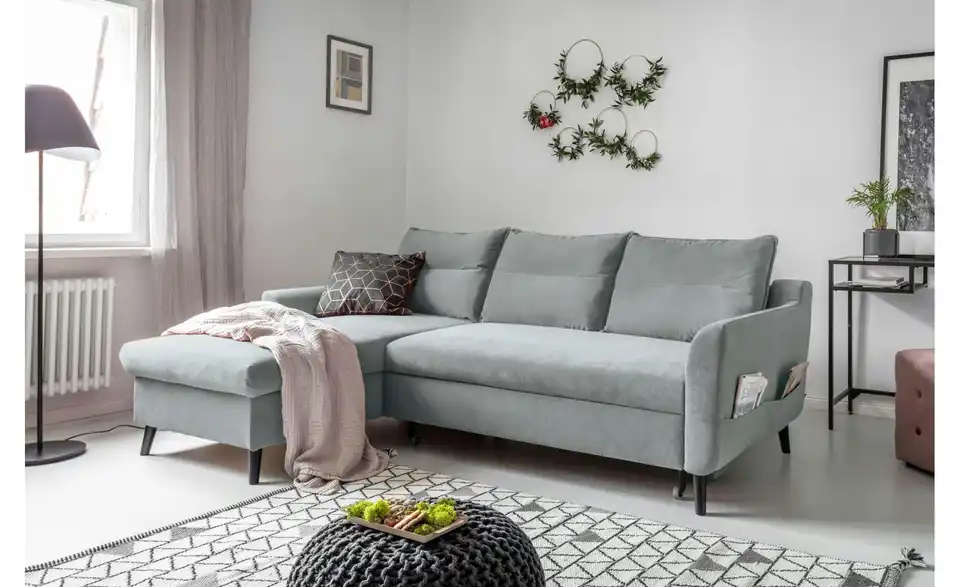 Miuform Ecksofa Stylish Stan mit Schlaffunktion, in Wohnsituation