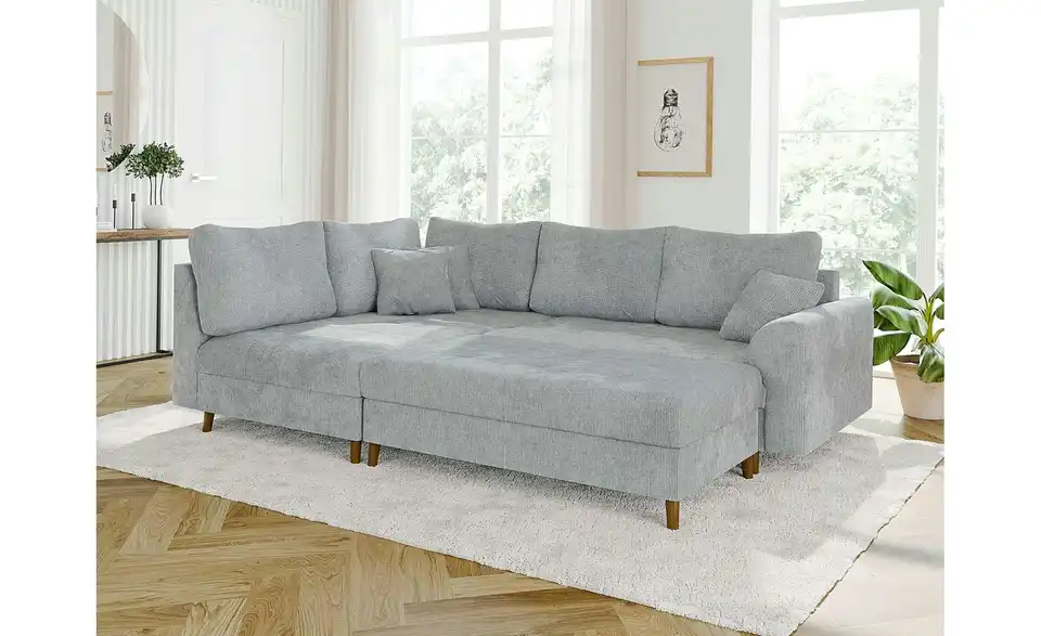 Ecksofa mit Hocker Trygve, in Wohnsituation