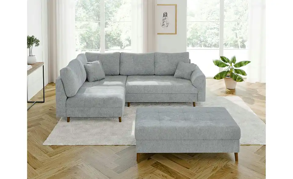 Ecksofa mit Hocker Trygve, in Wohnsituation