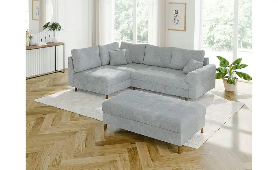 Ecksofa mit Hocker Trygve, in Wohnsituation