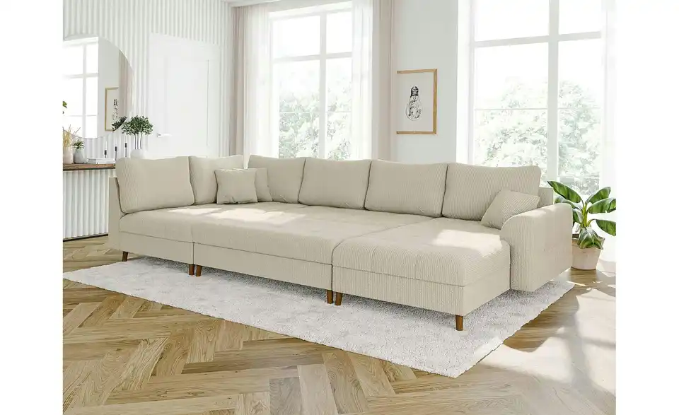 Wohnlandschaft mit Hocker Maya, in Wohnsituation