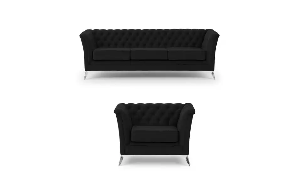 Chesterfield Polstergarnitur 3+1 Wilhelm, Frontansicht