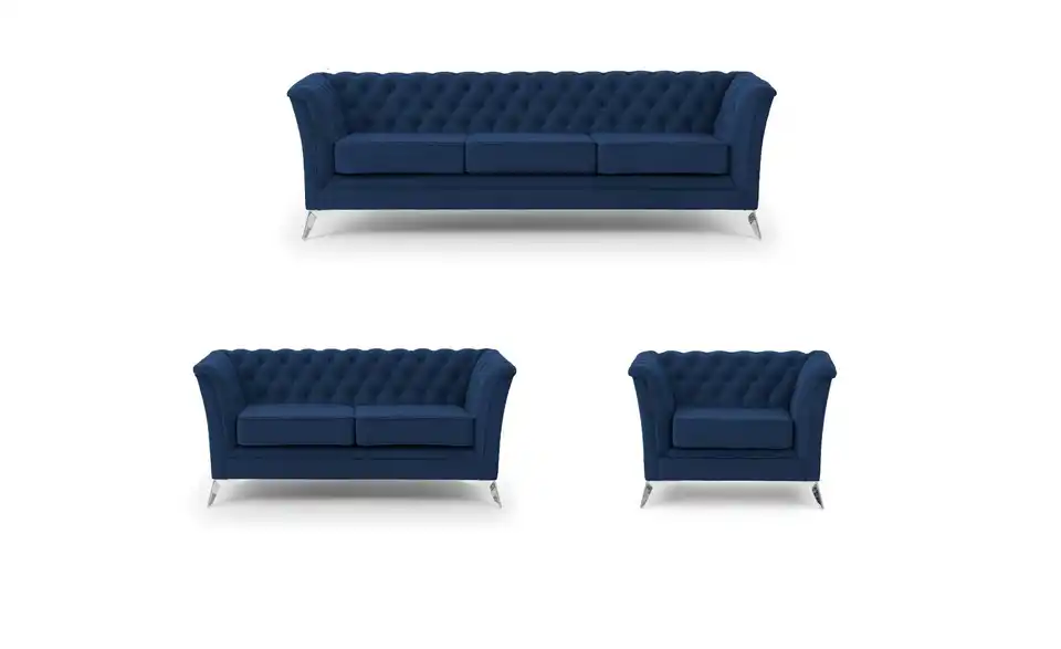 Chesterfield Polstergarnitur 3+2+1 Wilhelm, Frontansicht