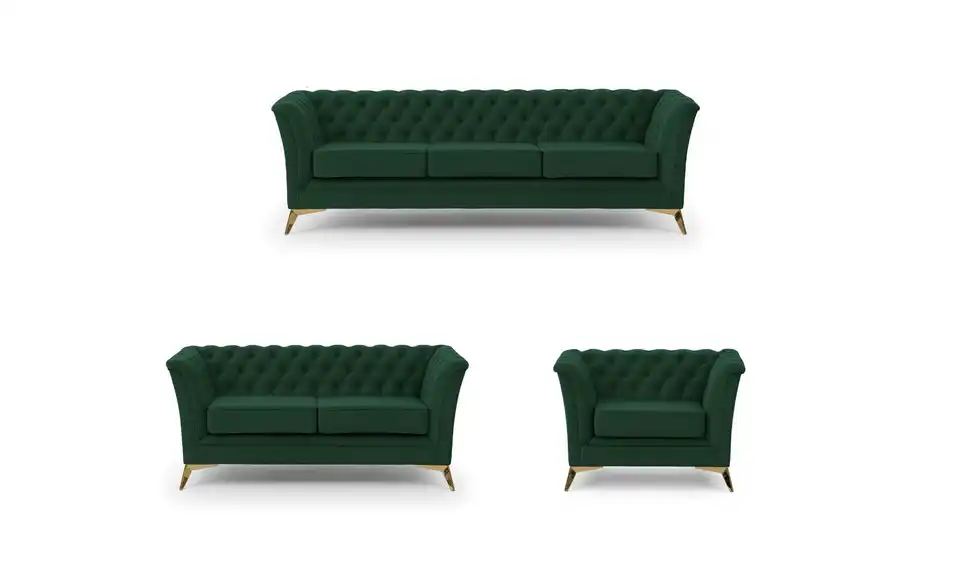 Chesterfield Polstergarnitur 3+2+1 Wilhelm, Frontansicht