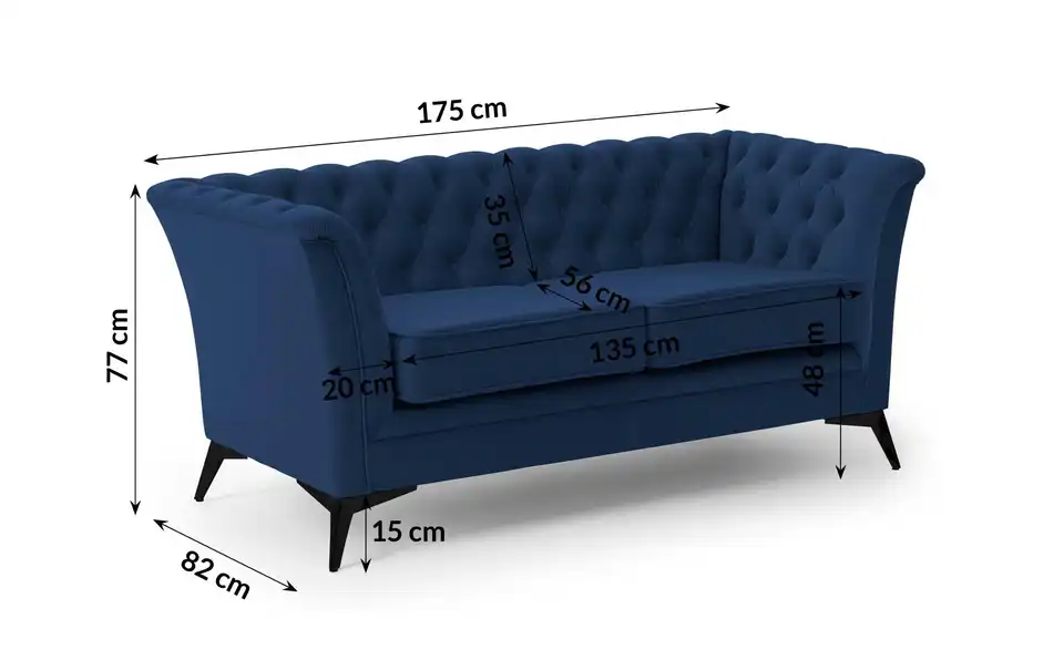 Einzelsofa, Bemaßung