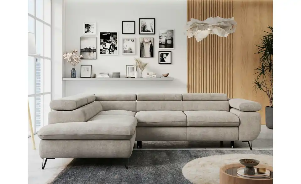 Ecksofa Beige, in Wohnsituation