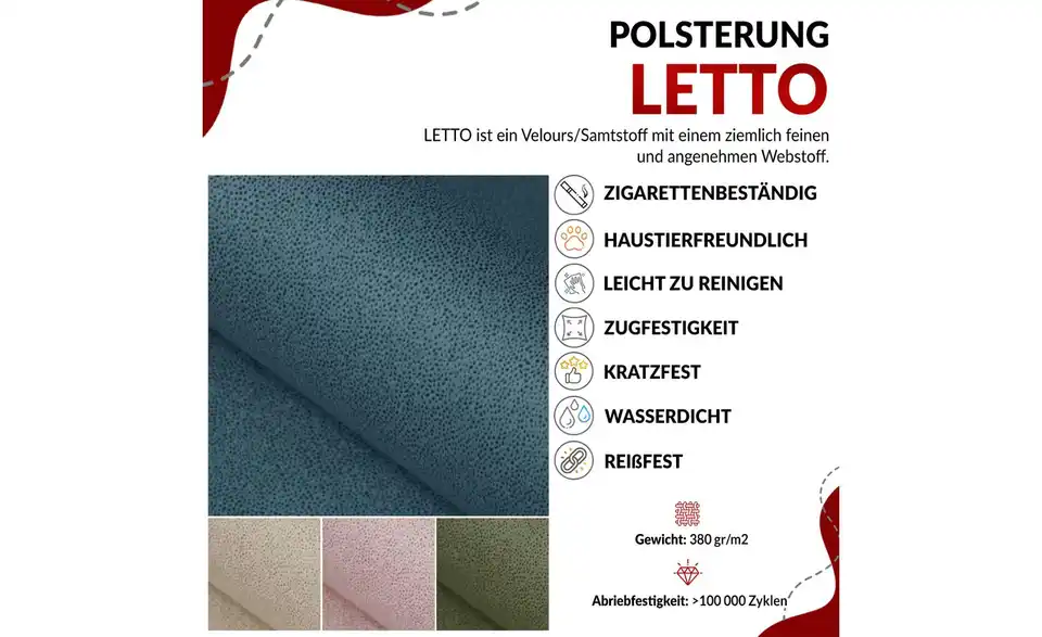 Ecksofa Beige, Bild mit Text