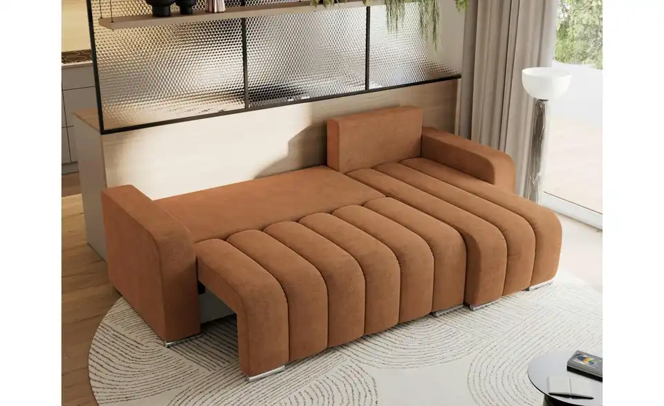 Ecksofa Orange, in Wohnsituation
