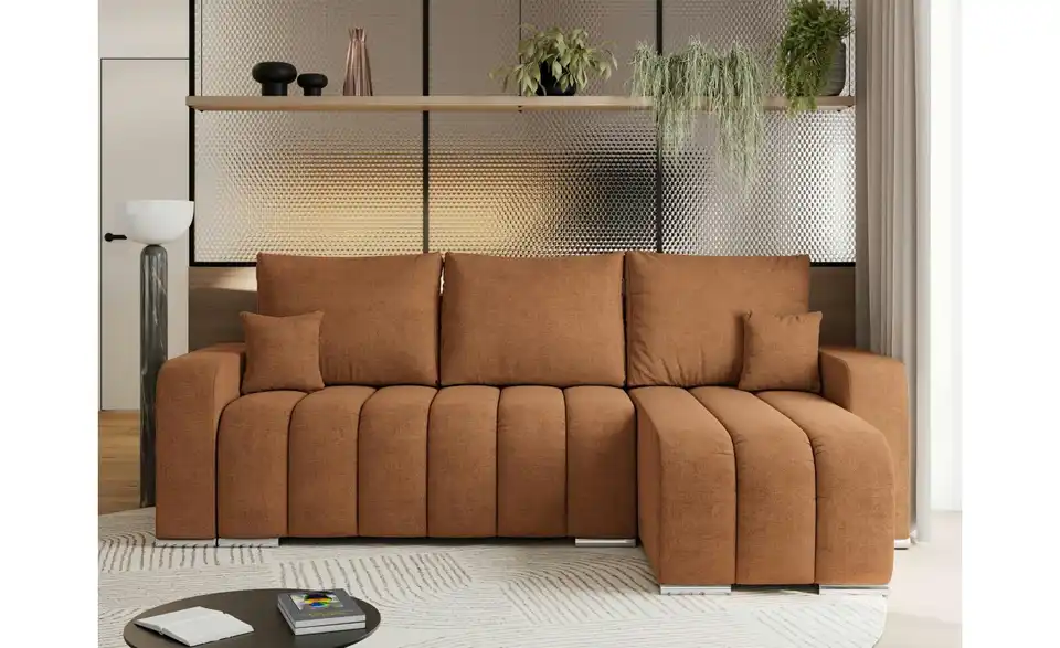 Ecksofa Orange, in Wohnsituation
