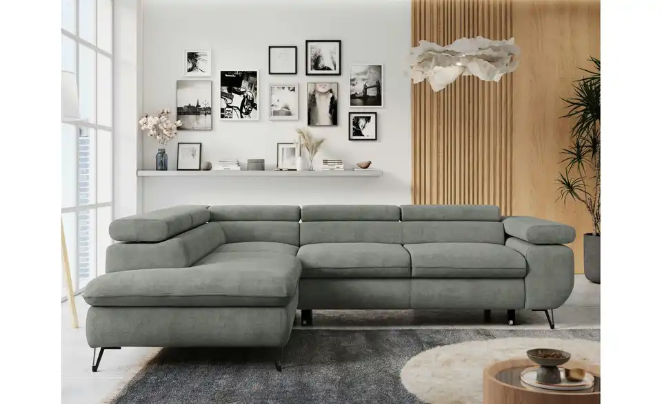 Ecksofa Grau, in Wohnsituation