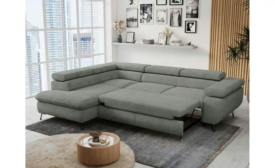 Ecksofa Grau, in Wohnsituation