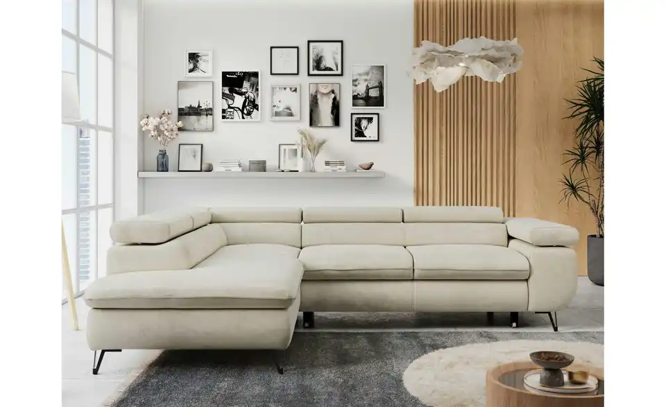 Ecksofa Beige, in Wohnsituation