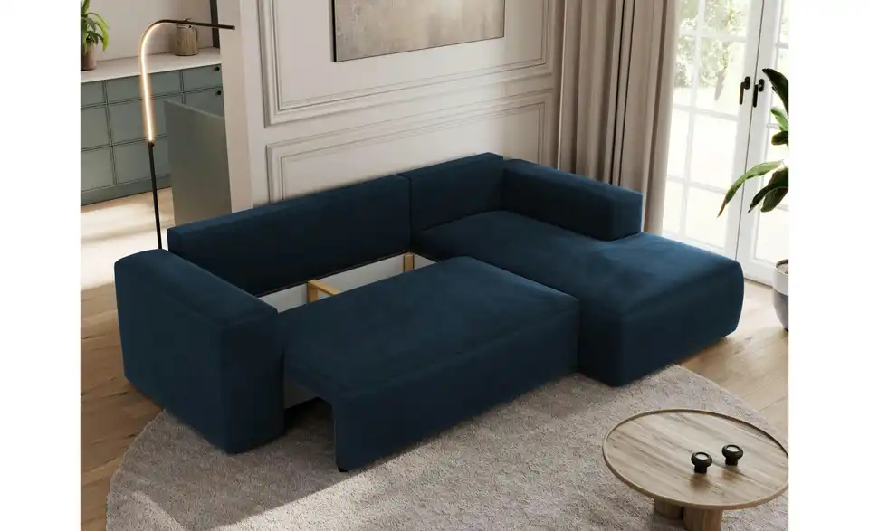 Ecksofa Dunkelblau, Funktionsansicht