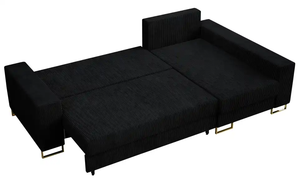 Ecksofa Schwarz, Detailansicht